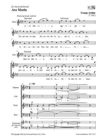 Arthur: Ave Maria — SATB a cappella (Universal Edition)
