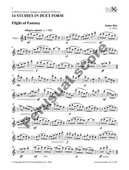 14 Studies in Duet Form for 1-2 Flutes by James Rae — view 4