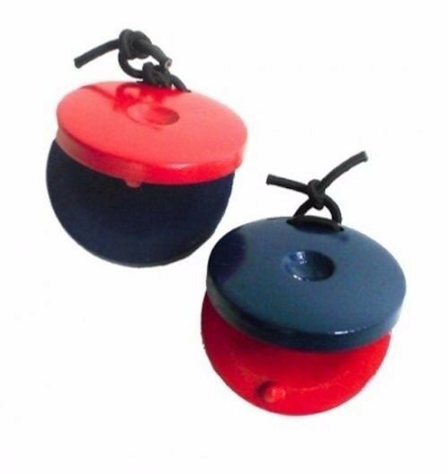 20 x CPK PERCUSSION - Red & Blue Wooden Castanets Educational, Pair, Fun, Kids