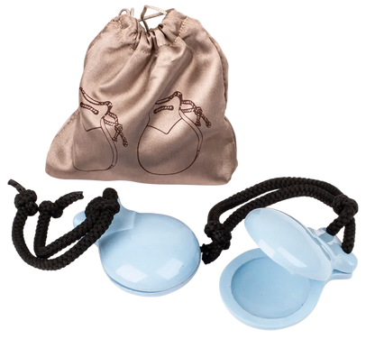 AMS Finger Castanets ABS Light Blue with Pouch — view 2
