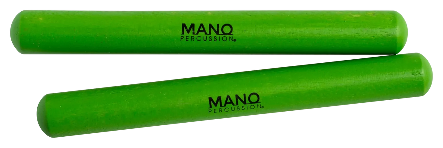 Mano Percussion 6 Inch Coloured Claves - Green Hardwood Percussion Instrument