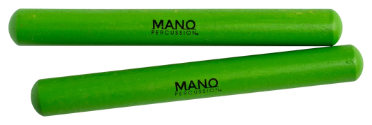 Mano Percussion 6 Inch Coloured Claves - Green Hardwood Percussion Instrument