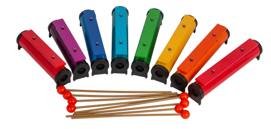 Mano Alto Chime Bars C5-C6 Set with 8 Colored Bars and Nylon Bag