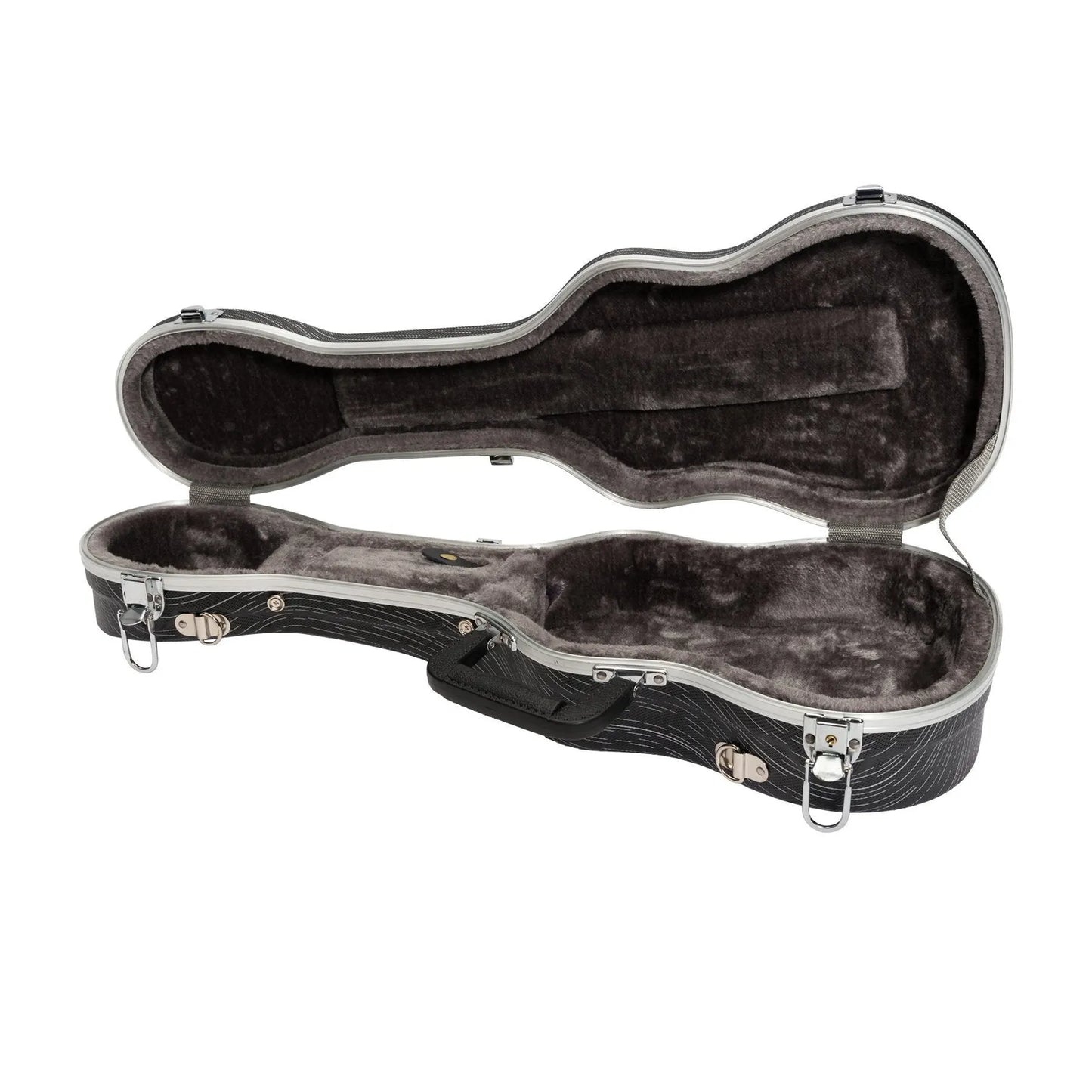 Tiki Deluxe Concert Ukulele Flight Case - Grey/Black, Impact Resistant, Soft Lining, Key Lockable, Padded Shoulder Strap, Lightweight — view 4