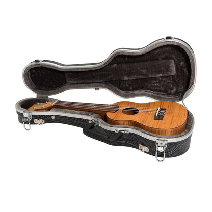 Tiki Deluxe Concert Ukulele Flight Case - Grey/Black, Impact Resistant, Soft Lining, Key Lockable, Padded Shoulder Strap, Lightweight — view 3