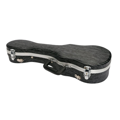 Tiki Deluxe Shaped Soprano Ukulele Flight Case - Grey/Black, Lightweight, Impact Resistant ABS, Soft Interior, Accessories Compartment, Key Lockable L — view 6