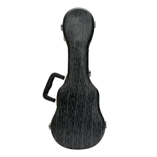 Tiki Deluxe Soprano Ukulele Flight Case - Grey/Black, Impact Resistant, Lightweight, Soft Lining, Accessories Compartment, Key Lockable Latch