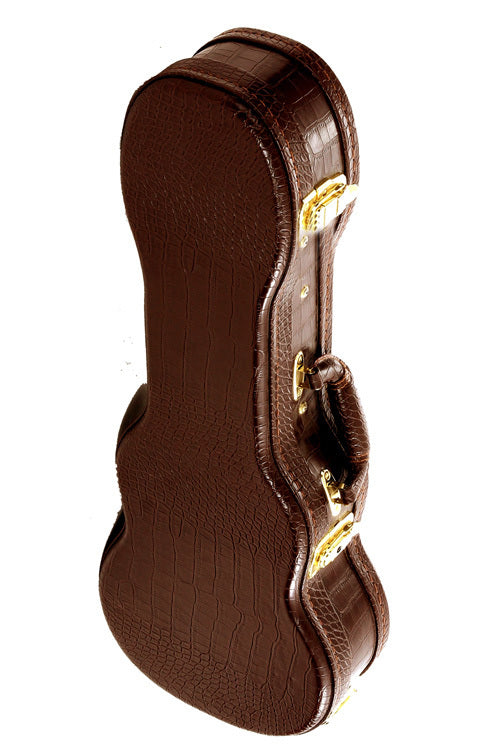 MBT Deluxe Wooden Baritone Ukulele Case - Croc Skin Look