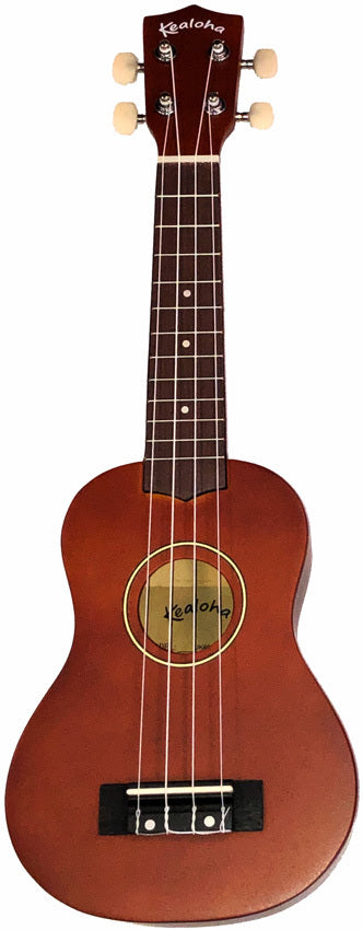 Kealoha Coloured Soprano Ukulele with Free Carry Bag - Natural Finish