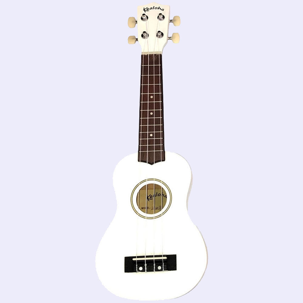 Kealoha Soprano Coloured Ukulele with Bag - White Finish