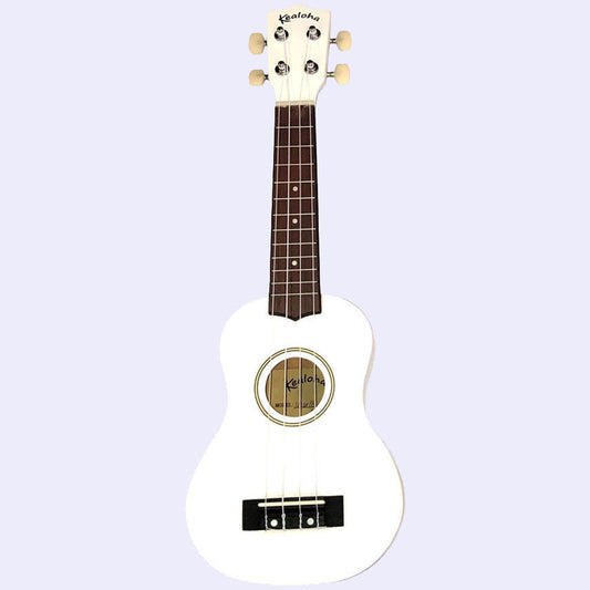 Kealoha Soprano Coloured Ukulele with Bag - White Finish