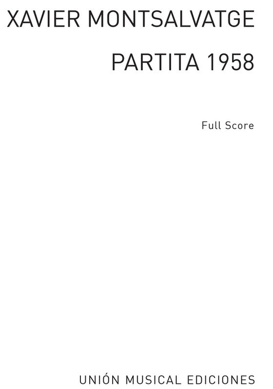 Montsalvatage - Partita 1958 Orchestra Full Score