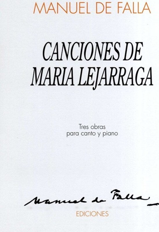 Falla Canciones De Maria Lejarraga Vo/Pn