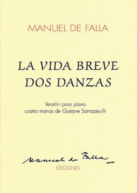 Falla La Vida Dos Danzas Arr.Piano Duet