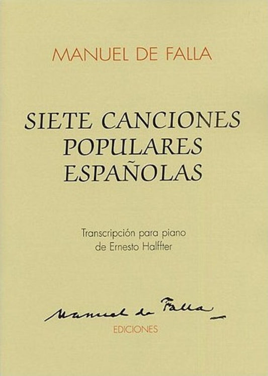 Falla 7 Pop. Spanish Songs Piano Solo