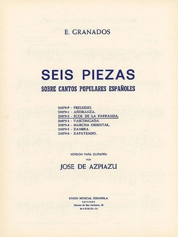 Granados Ecos De La Parranda Guitar Solo