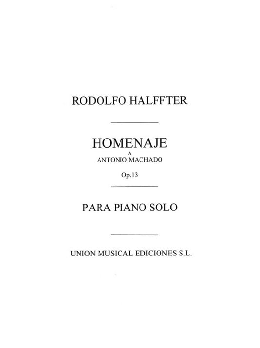 Halffter Homenaje A Machado Op.13 Piano