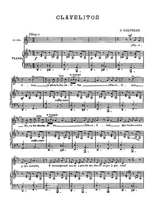 Valverde Clavelitos Voice and Piano(Arc)