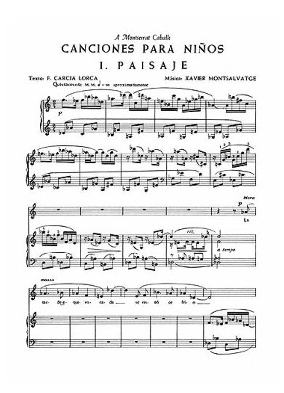 Montsalvatge Canciones Para Ninos Vce/Pn