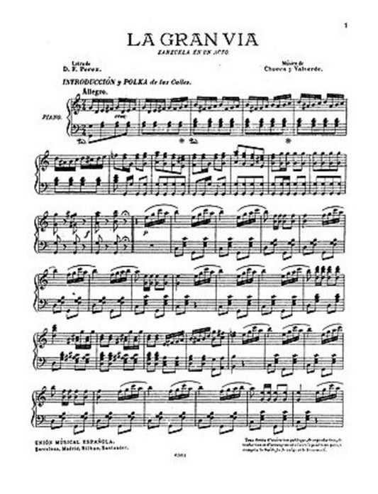 La Gran Via Voice And Piano