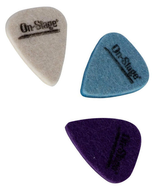 On Stage Multi-Colour Felt Picks - Pack of 3