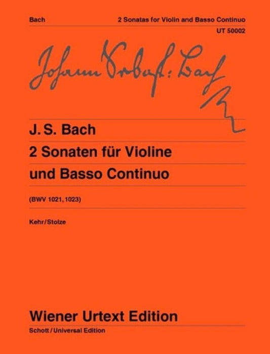 Bach - 2 Sonatas G Bwv 1021 and E Min Bwv 1023 Violin/Piano (Softcover Book)
