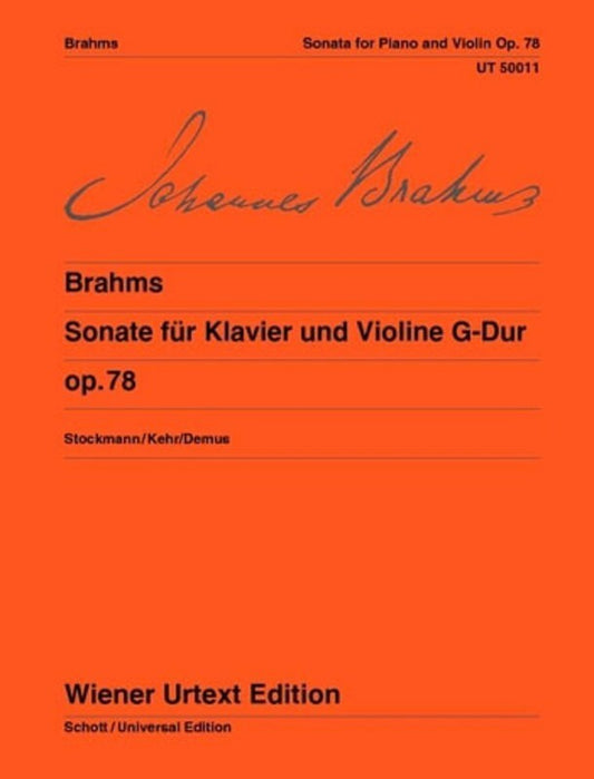 Brahms - Sonata G Major Op 78 Violin/Piano (Softcover Book)
