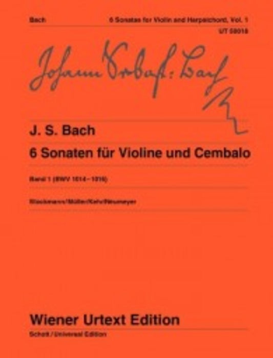 Bach - 6 Sonatas Vol 1 Bwv 1014-1016 Violin/Piano (Softcover Book)