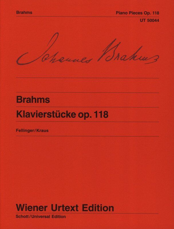 Brahms Piano Pieces Op. 118 Urtext Edition - 34 Pages, Arranged by Detlef Kraus