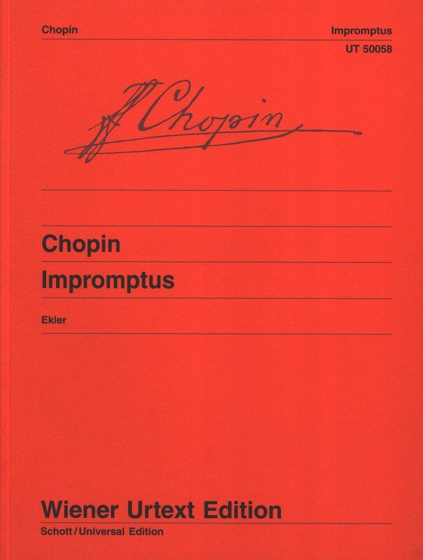 Chopin Impromptus Urtext Edition - Piano Score by Jan Ekier, 80 Pages