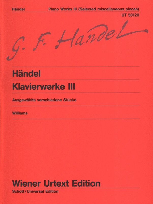 Handel Piano Works Book 3 Selected Miscellaneous Suites by Peter Williams