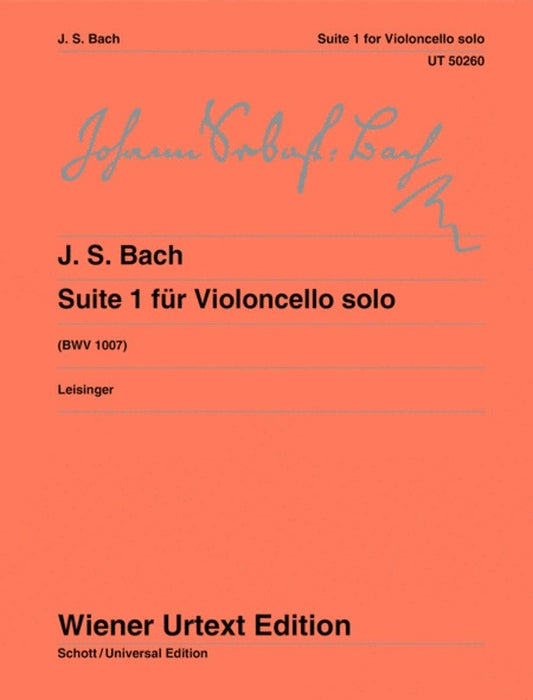 Suite No 1 Bwv 1007 Ed Leisinger Vlc Solo Urtext