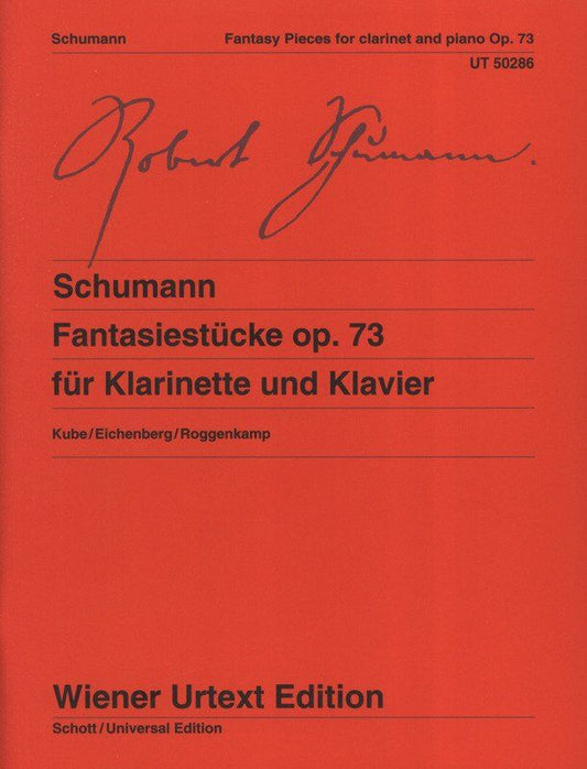 Schumann Fantasy Pieces Op. 73 for Clarinet and Piano, 56 Pages, Wiener Urtext Edition