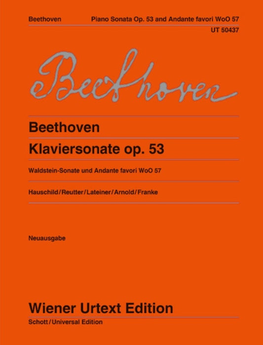Beethoven - Sonata (Waldstein) & Andante Favori Op 53 Piano Softcover Book (Piano)