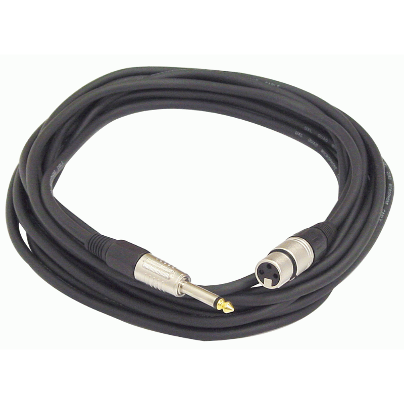 UXL 7 Meter Female XLR to Male Jack Hi-Impedance Mic Cable DLX