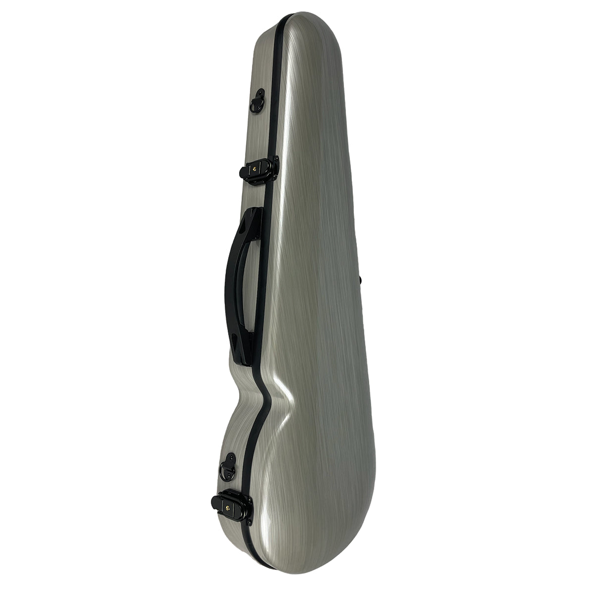 VIVO Shaped Viola Case Brushed Silver 15.5" - 16" with Padded Backpack Straps and Built-in Hygrometer