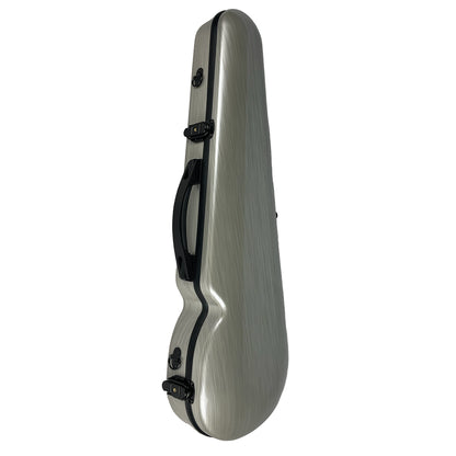 VIVO Shaped Viola Case Brushed Silver 15.5" - 16" with Padded Backpack Straps and Built-in Hygrometer