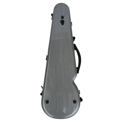 VIVO Shaped Viola Case Brushed Silver 15.5" - 16" with Padded Backpack Straps and Built-in Hygrometer — view 2
