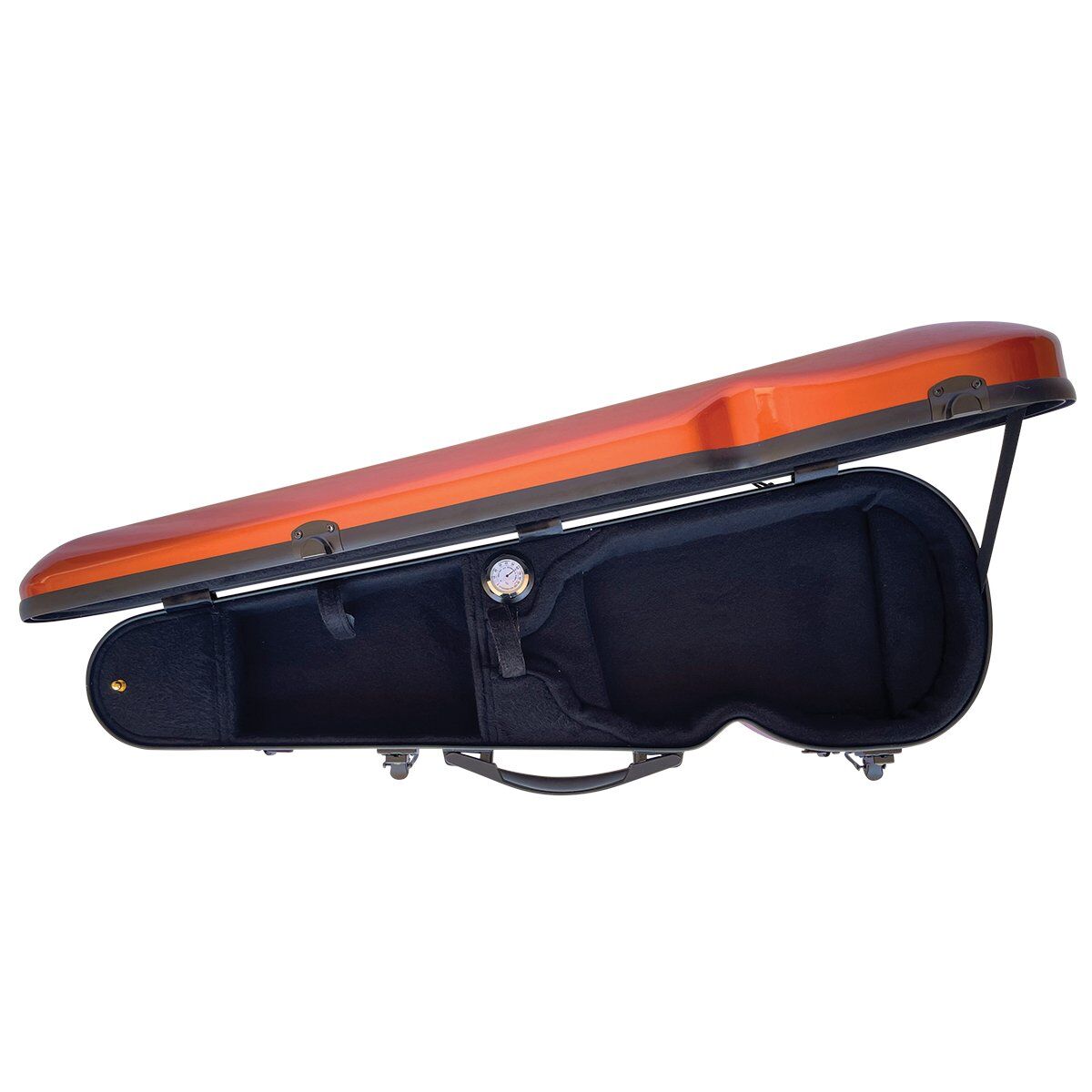 VIVO Copper Shaped Case for 3/4 Violin / 13" Viola with Hygrometer & Straps — view 4