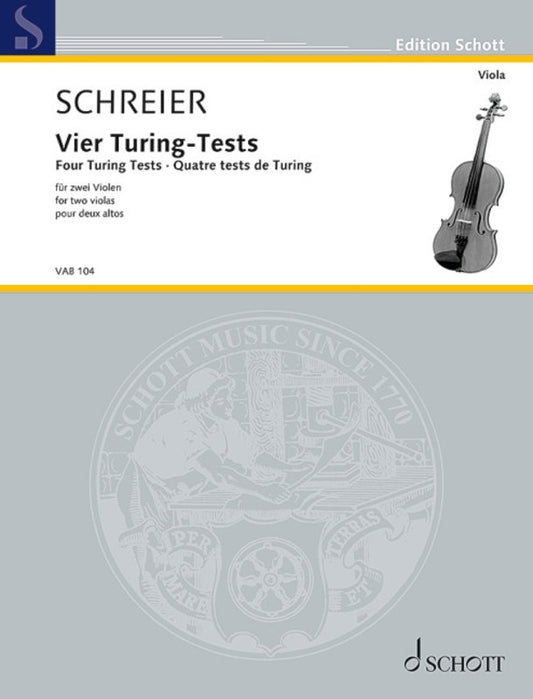 Schreier - Four Turing Tests For 2 Violas Softcover Book (Viola)