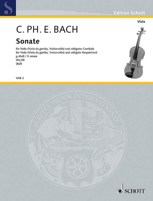 Sonata G Minor Wq88 for Viola and Basso Continuo Sheet Music