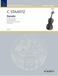 Stamitz Sonata in B Flat Major for Viola and Piano, 48 Pages, Published by Schott Music