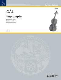 GAL Impromptu for Viola and Piano by Hans Gal, 8 Pages, Published by Schott Music