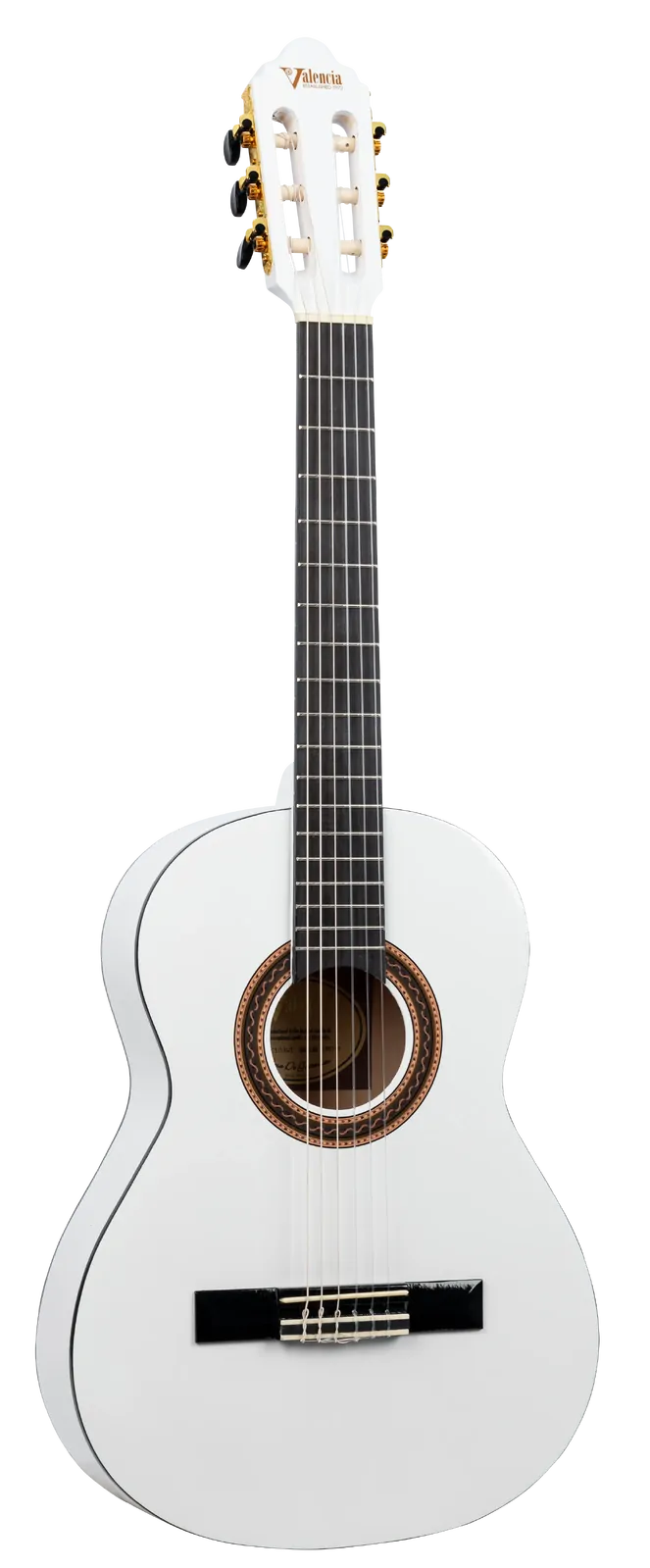 Valencia 100 Series 3/4 Classic Guitar in Gloss White