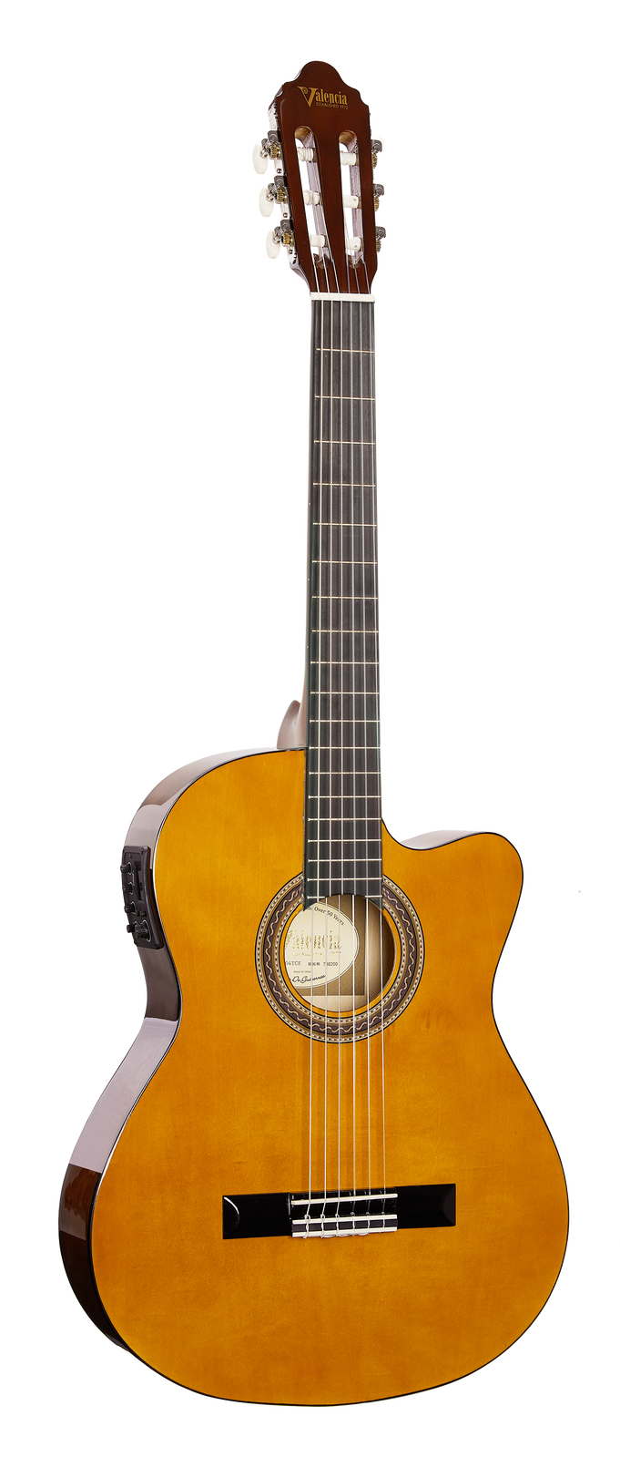Valencia VC104TCE Thin Body Acoustic-Electric Guitar 4/4 Size Natural Finish