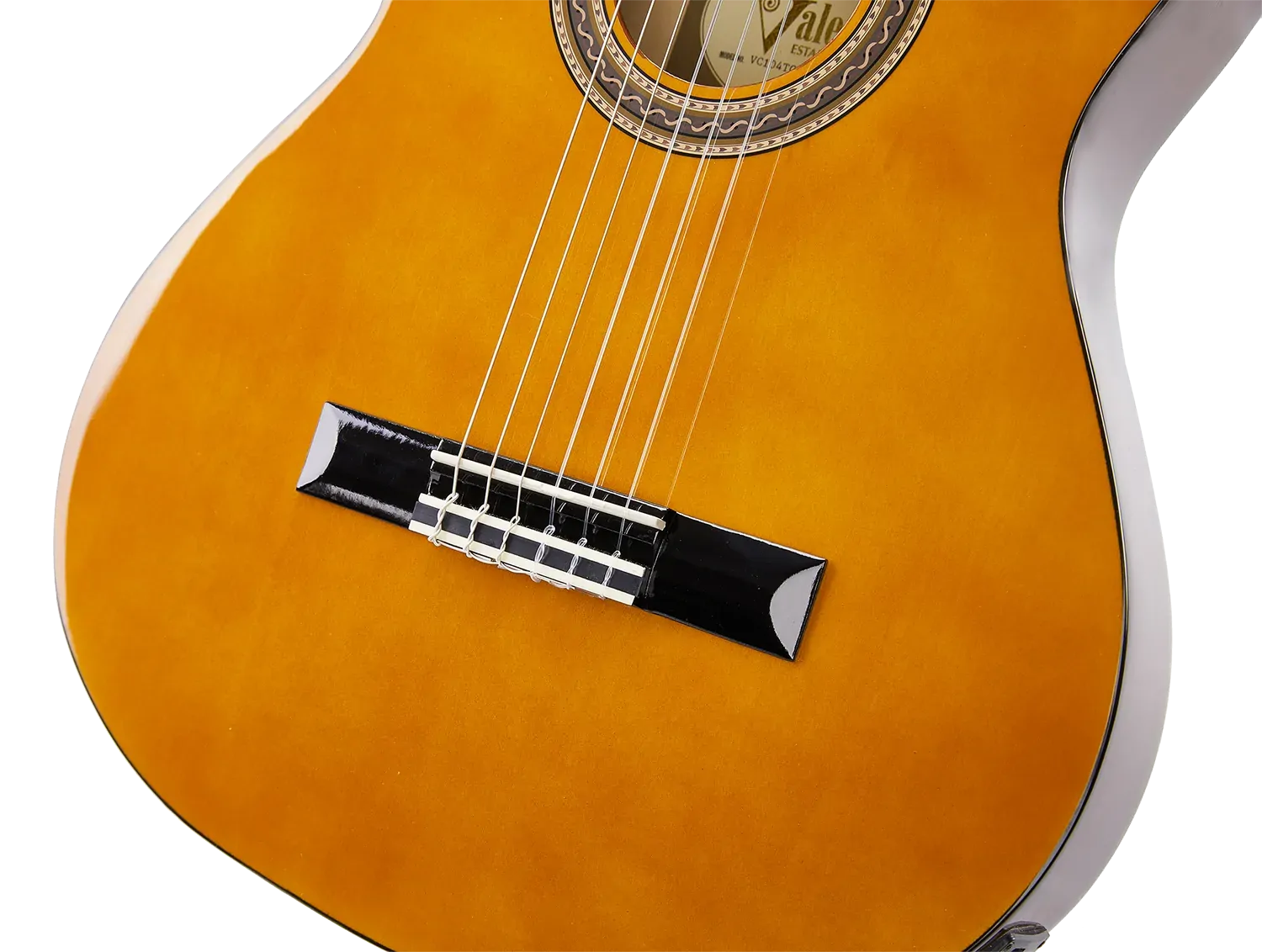 Valencia VC104TCE Thin Body Acoustic-Electric Guitar 4/4 Size Natural Finish — view 4