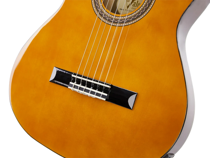 Valencia VC104TCE Thin Body Acoustic-Electric Guitar 4/4 Size Natural Finish — view 4