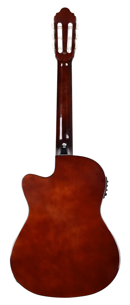 Valencia VC104TCE Thin Body Acoustic-Electric Guitar 4/4 Size Natural Finish — view 2