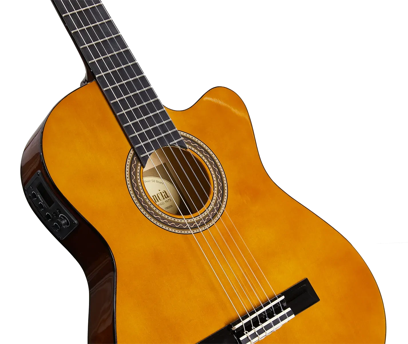 Valencia VC104TCE Thin Body Acoustic-Electric Guitar 4/4 Size Natural Finish — view 3