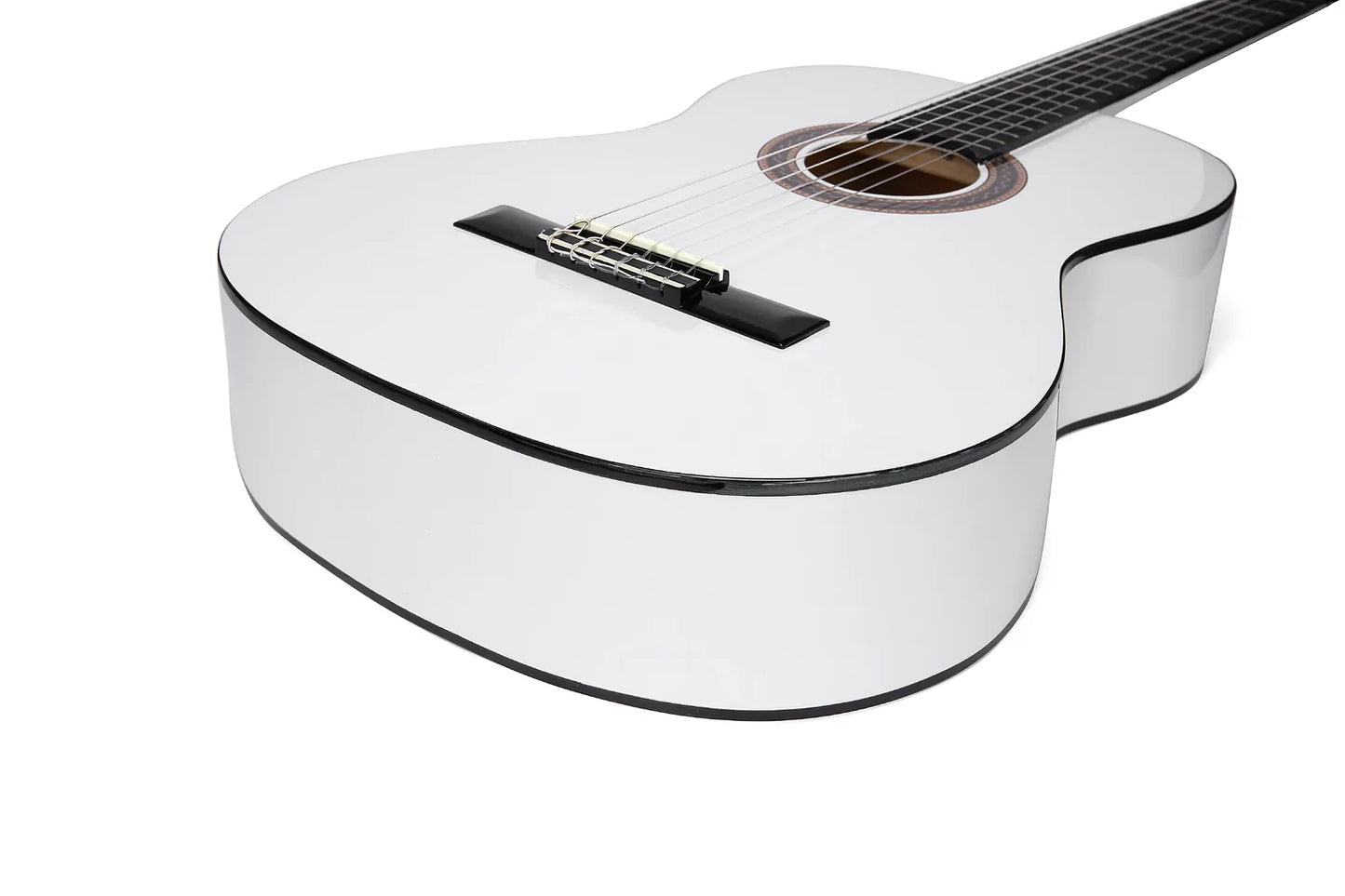Valencia 100 Series VC104WT Full Size Classical Guitar in White — view 3